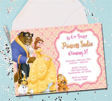 Belle Invitation Birthday Invitation Belle Beauty And The