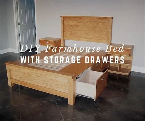 Diy Farmhouse Bed With Storage Drawers Shtf Prepping And Homesteading