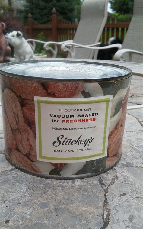 Vintage Stuckeys Unopened Tin Can Pecans Paper Label Key Price