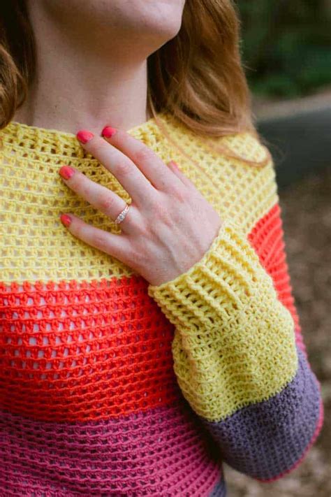 Top Down Crochet Sweater Free Pattern Seamless Raglan