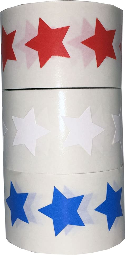 Red White And Blue Star Stickers Pack 34 Inch