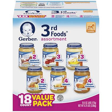 Gerber products company is an american purveyor of baby food and baby products headquartered in florham park, new jersey, with plans to relocate to arlington, virginia. Gerber 3rd Foods Assortment Pack - 18 pk. - 6 oz. - Sam's Club