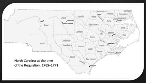Map Of North Carolina At The Time Of The Regulation 1765 1771 North