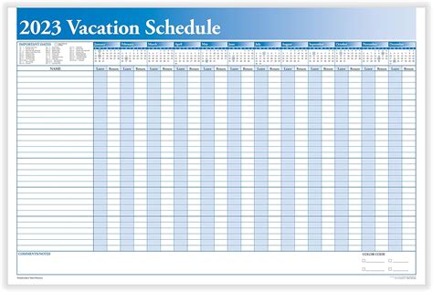 Complyright 2023 Full Vacation Schedule 36 X 24 Amazonca Office
