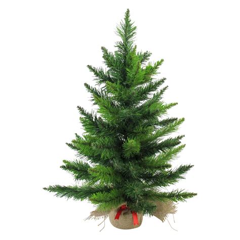 24 Mini Balsam Pine Medium Artificial Christmas Tree In Burlap Base