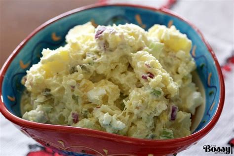 Toss potatoes in butter mixture. Delicious Easy Potato Salad - The Bossy Kitchen-Cooking at ...