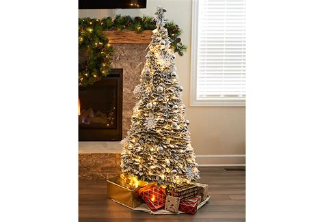 Maybe you would like to learn more about one of these? Sharper Image Pop-Up 6Ft. White Flock Christmas Tree ...