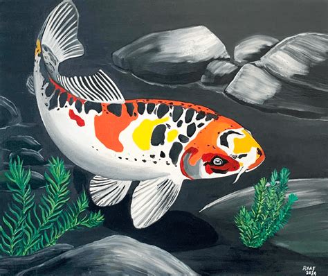 Koi Carp Fish Painting Part Raafs Paintings