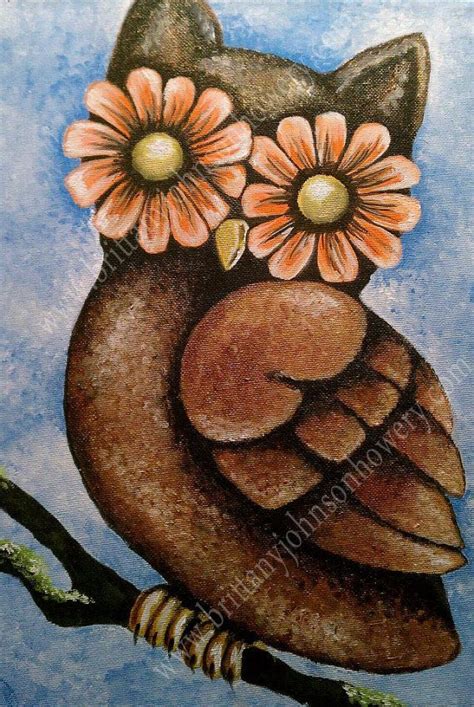 Easy Acrylic Painting On Canvas Acrylic On Canvas Owl Painting Print
