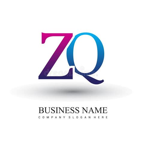 Initial Letter Logo Zq Colored Red And Blue Vector Logo Design