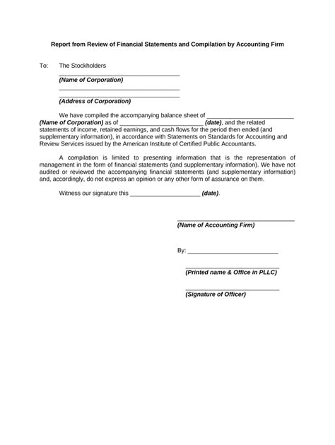Accountant Compilation Report Letter Sample Fill Out And Sign Online