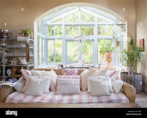 Shabby Chic Living Room And Sunroom Stock Photo Alamy