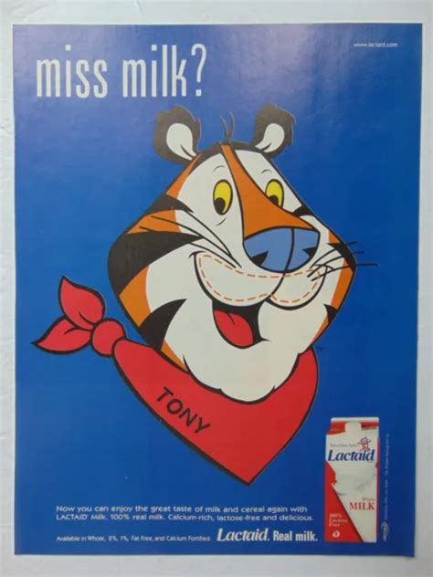2004 lactaid milk cartoon tony tiger miss milk vintage art print ad 9 60 picclick