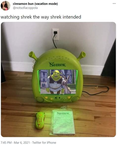 Watching Shrek The Way Shrek Intended Shrek Tv Know Your Meme