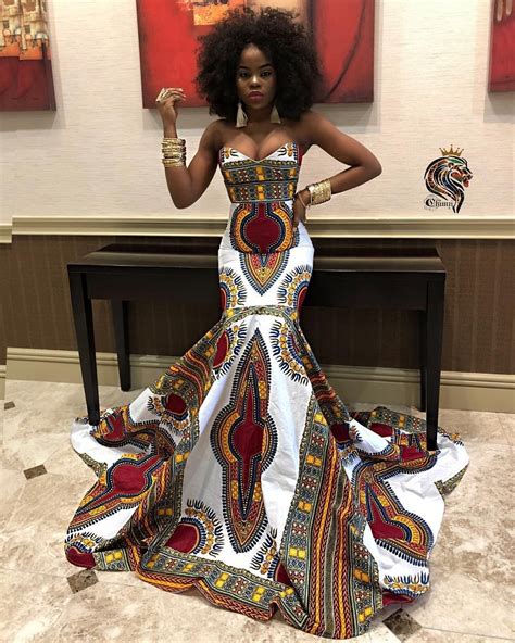 Ankara Print Ball Gowns Afrikanischemode Angolan Supermodel Maria