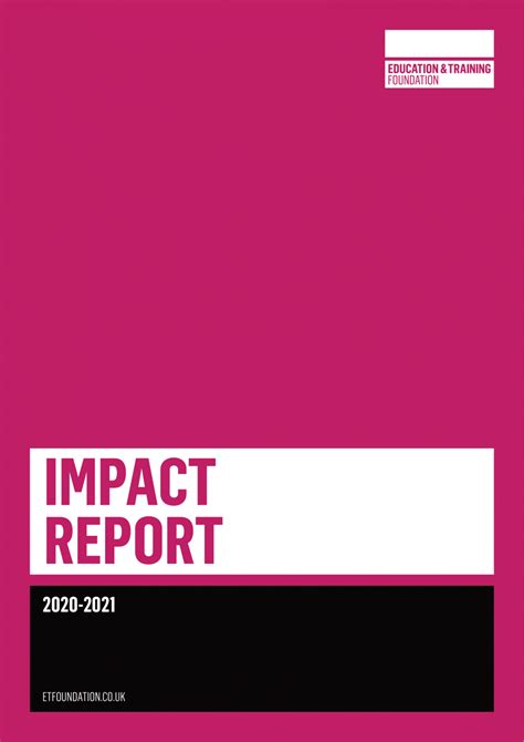 Impact Report 2020 2021 The Education And Training Foundation
