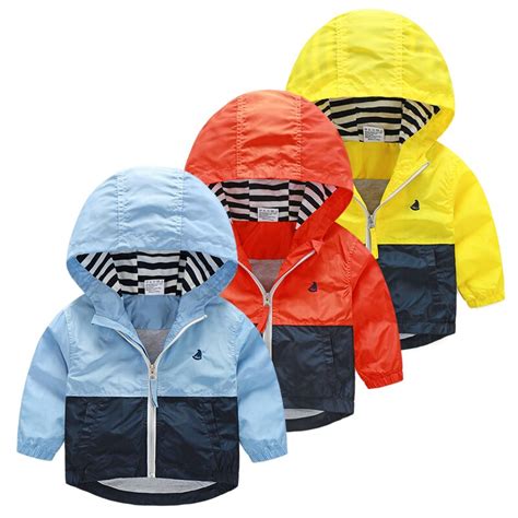 Kids Toddler Boys Jacket Coat Spring Autumn Hooded Windbreaker For