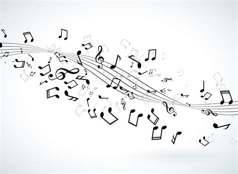 Music Illustration With Falling Notes On White Background Vector