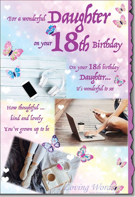 Wonderful Daughter 18th Birthday Greeting Cards By Loving Words