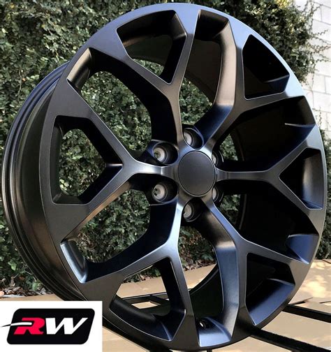 20 Inch Chevy Tahoe Factory Style Snowflake Wheels Satin Black Rims 20 X9