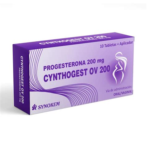 Progesterona Cynthogest 200mg 10tabletas Con Aplicador Synokem Synokem