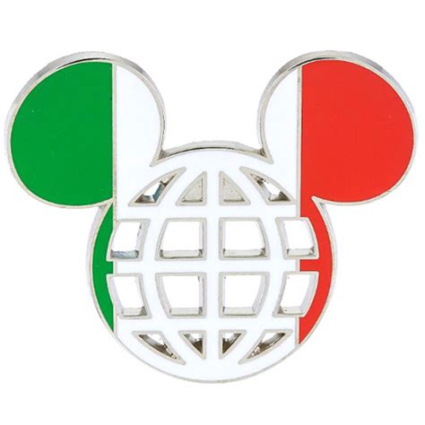 Disney Mickey Icon Pin Global Ears Icon Italy Flag