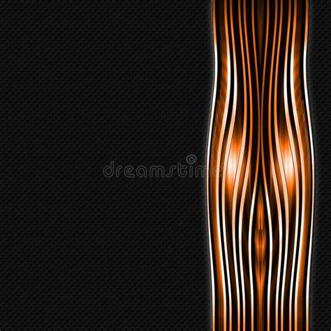 Orange And Black Shiny Metal Background And Mesh Texture Stock