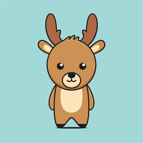 Cute Deer Mascot Character Christmas Theme 2084245 Vector Art At Vecteezy