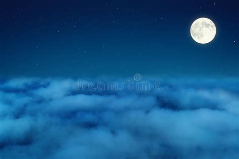 33887 Cielo Nocturno Con Las Estrellas Y La Luna Fotos De Stock