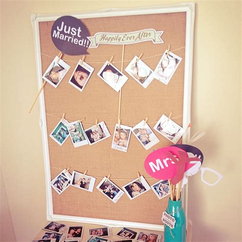 This one photo down there has a really funny story that involves darkness, the devil, lipgloss, a mirror and 2 crazy girls. Handmade photo booth using Instax camera and recycled frame #handmade #diy #wedding # ...