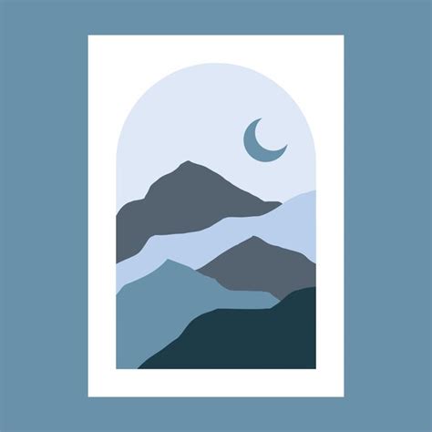 Premium Vector Poster With Mountain Landscape