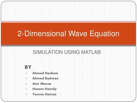 2 Dimensional Wave Equation Analytical and Numerical Solution