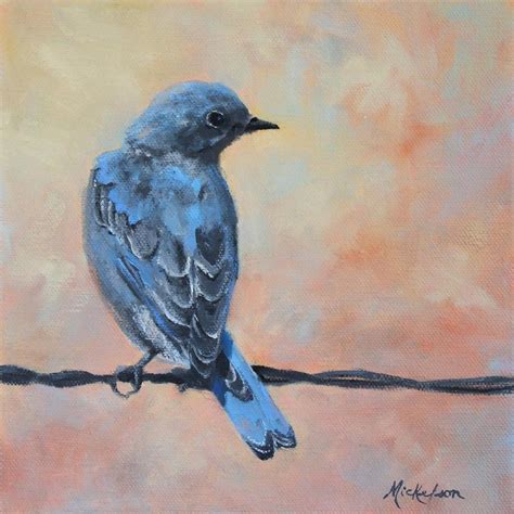 Mountain Bluebird Painting By Debra Mickelson Fine Art America