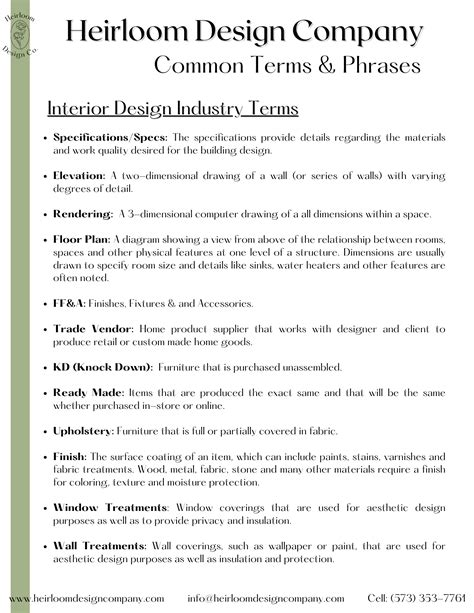 Common Interior Design Terms And Phrases Heirloom Design Company