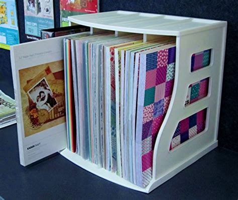 Paper Storage Rack 12x12 Organizer Scrapbook Shelf Ring Binder Stand
