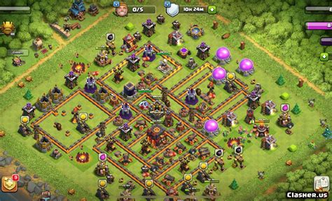 This th10 war and trophy base will a perfect assistant on the road to champion league with. Town Hall 10 TH10 Trophy War Base v36 - anti Witch [With ...