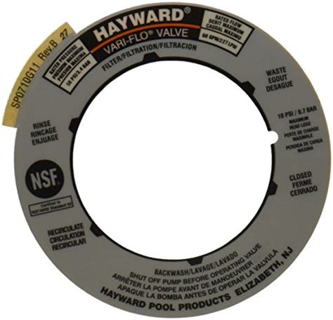 Hayward Spx0710g Label Plate Replacement For Hayward