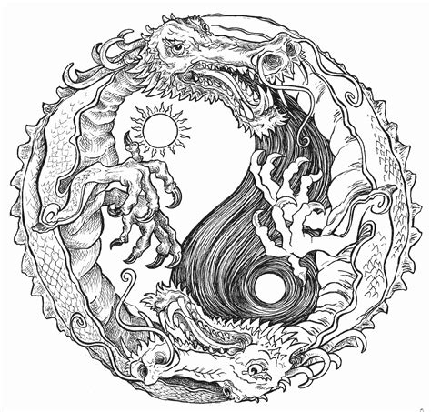 This time it's for the adults. Yin Yang Coloring Pages at GetColorings.com | Free ...