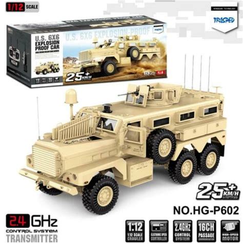 Hg New Arrival 112 Scale 66 Rc Cougar 6x6 Mrap Vehicle 16ch Radio