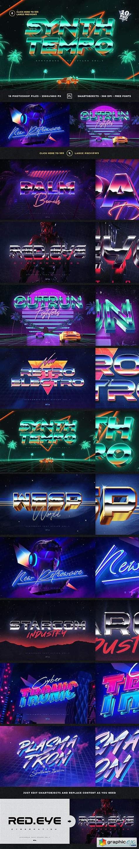 80 S Retro Text Effects Vol3 Synthwave Retrowave Free Download