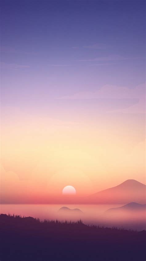 Download Wallpaper 480x854 Sunrise Minimal Sky Digital Art Nokia