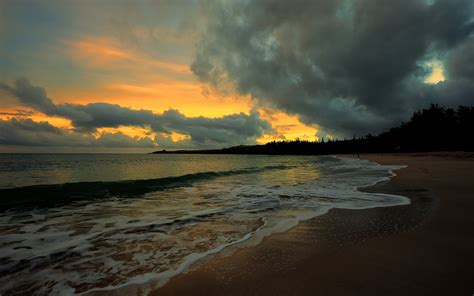 Hintergrundbilder 2560x1600 Px Strand Wolken Abend Ozean Meer