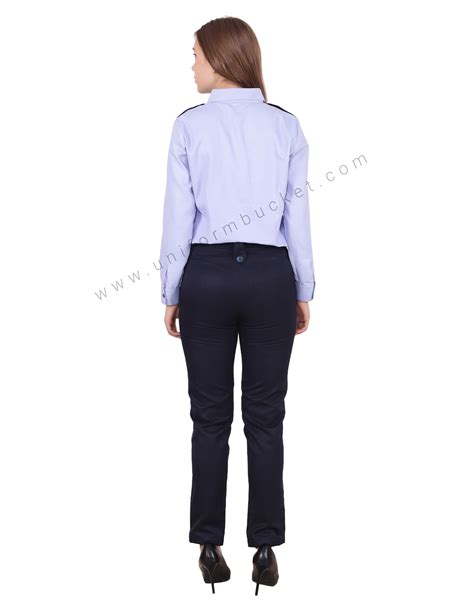 Buy Blue And Navy Blue Security Guard Shirt For Female Online Best