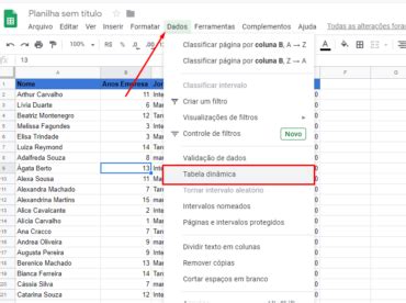 Como Criar Tabela Din Mica No Planilhas Google Google Sheets Ninja Do Excel