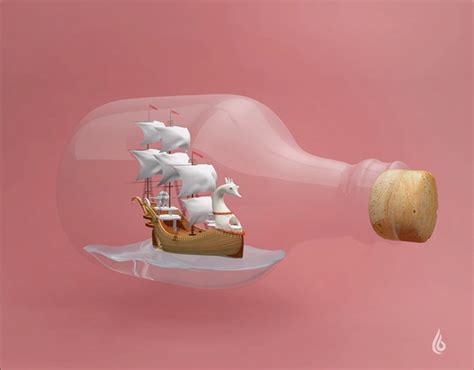 Ship In A Bottle 3d On Behance
