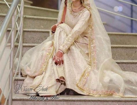 Nikkahnikah Gharara Outfit White N Gold Pakistani Bride Wedding Salwar