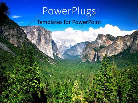 Powerpoint Template Landscape Of Yosemite National Park With Green