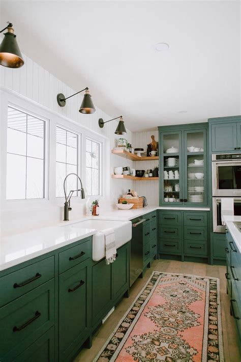 Emerald Green Kitchen Cabinets Paintingkitchencabinets Kitchen