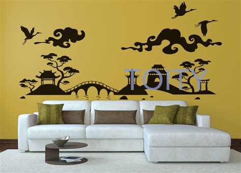 Japanese Landscape Wall Vinyl Decal Orient Sticker Nippon Home Interior