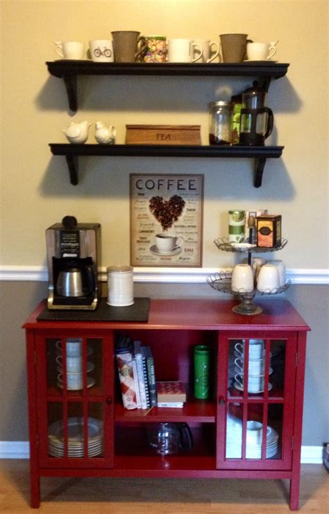 Welcome to my coffee station. Kitchen coffee & tea bar | Coffee bar home, Home, Bar ...